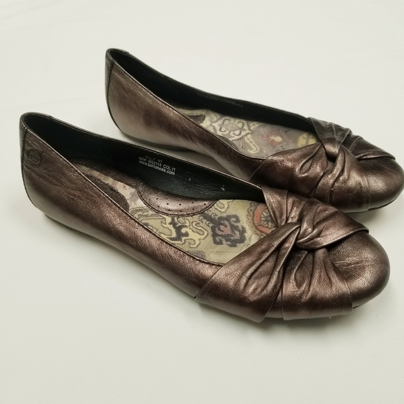Born metallic 6.5‎ flats leather cushioned insole EUC - Picture 1 of 14